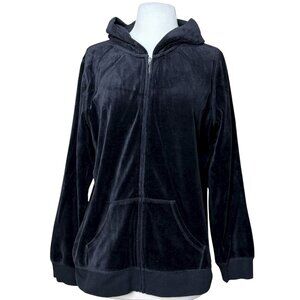 Made For Life Velour Jacket Black Size Large Zip up